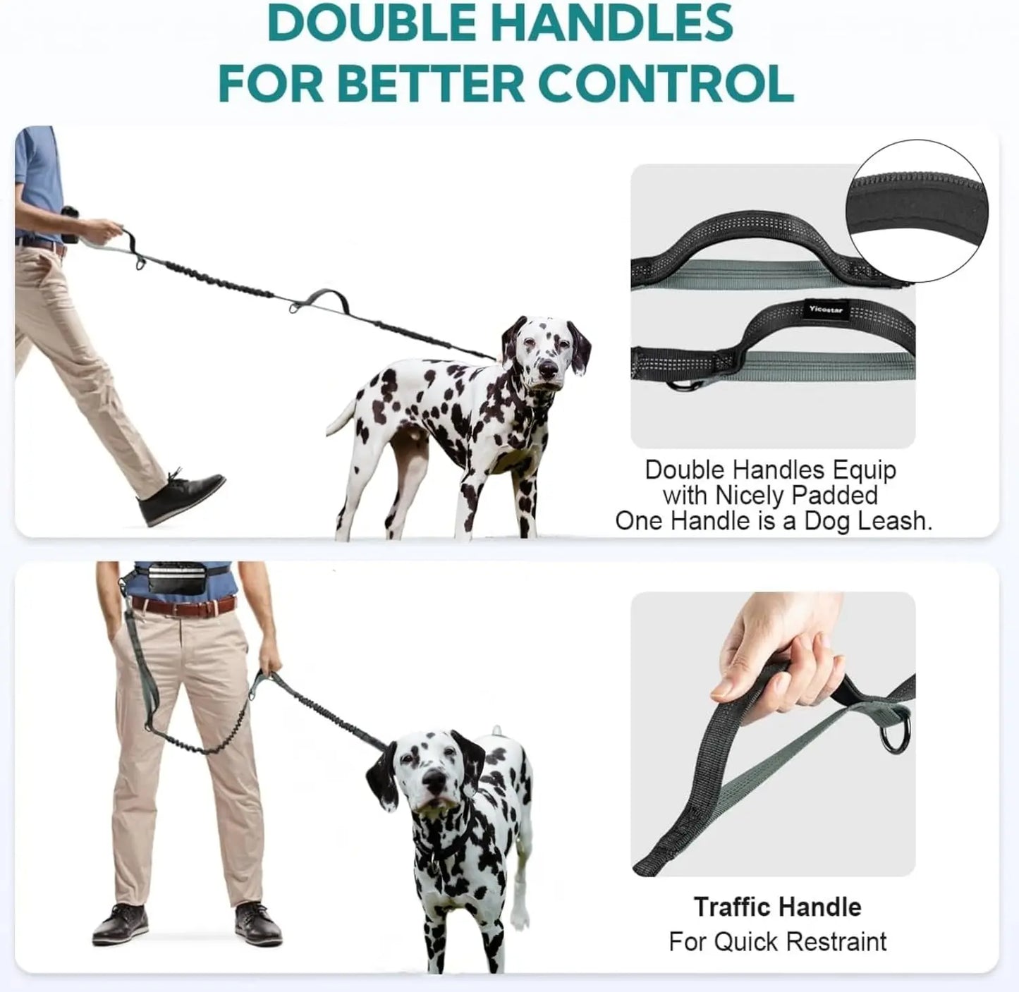 Pipidodo Hands-Free Dual Dog Leash with Waist Bag & Cushioned Pad – Walk Two Dogs with Ease and Comfort!