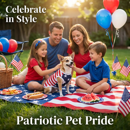 Stylish American Flag Dog Vest - Breathable Summer Costume for Small Dogs - Perfect for Independence Day Celebrations!