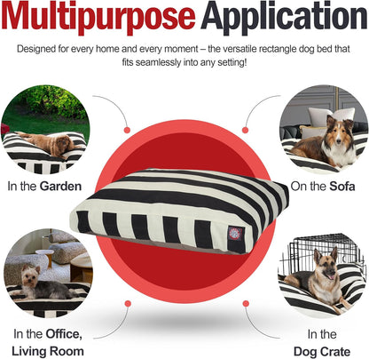 Luxurious XL Rectangular Dog Bed - Washable Non-Slip Pet Bed with Removable Cover - Perfect for Large Breeds like German Shepherds and Great Danes - 50"x42"x5" in Stylish Black
