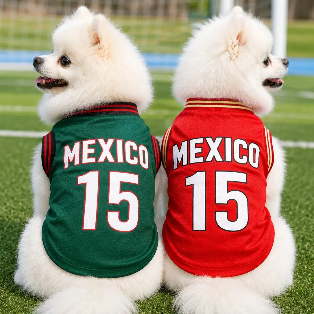 Mexico 15 Pet Jersey Shirt - Stylish & Breathable Sports Vest for Small Dogs & Cats, Perfect for Daily Wear, Outdoor Adventures, and Special Occasions