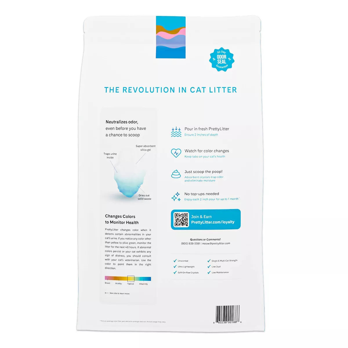 Transform Your Cat's Litter Box Experience with PrettyLitter Silica Cat Litter - 8 lb of Unscented, Lightweight Odor Control