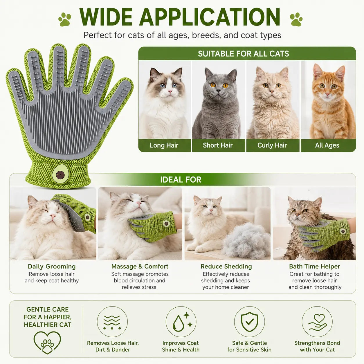 Transform Grooming Time into Bonding Moments with Our Pet Grooming Glove - Soft Silicone Brush for Cats & Dogs, Effortlessly Deshed and Pamper Your Furry Friends!