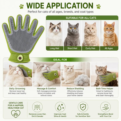 Transform Grooming Time into Bonding Moments with Our Pet Grooming Glove - Soft Silicone Brush for Cats & Dogs, Effortlessly Deshed and Pamper Your Furry Friends!
