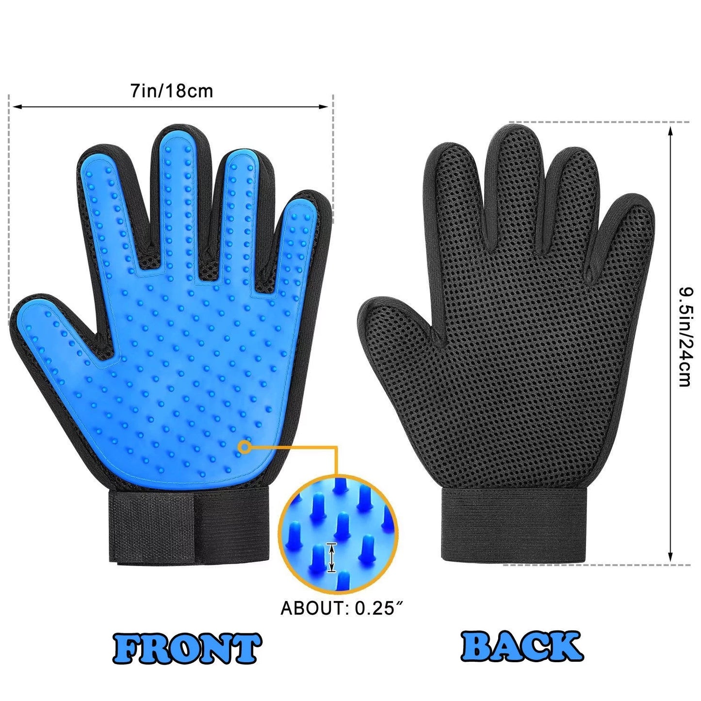 Transform Your Pet Grooming Routine with Our 2-in-1 Blue Pet Grooming Gloves - Ideal for Dogs and Cats!