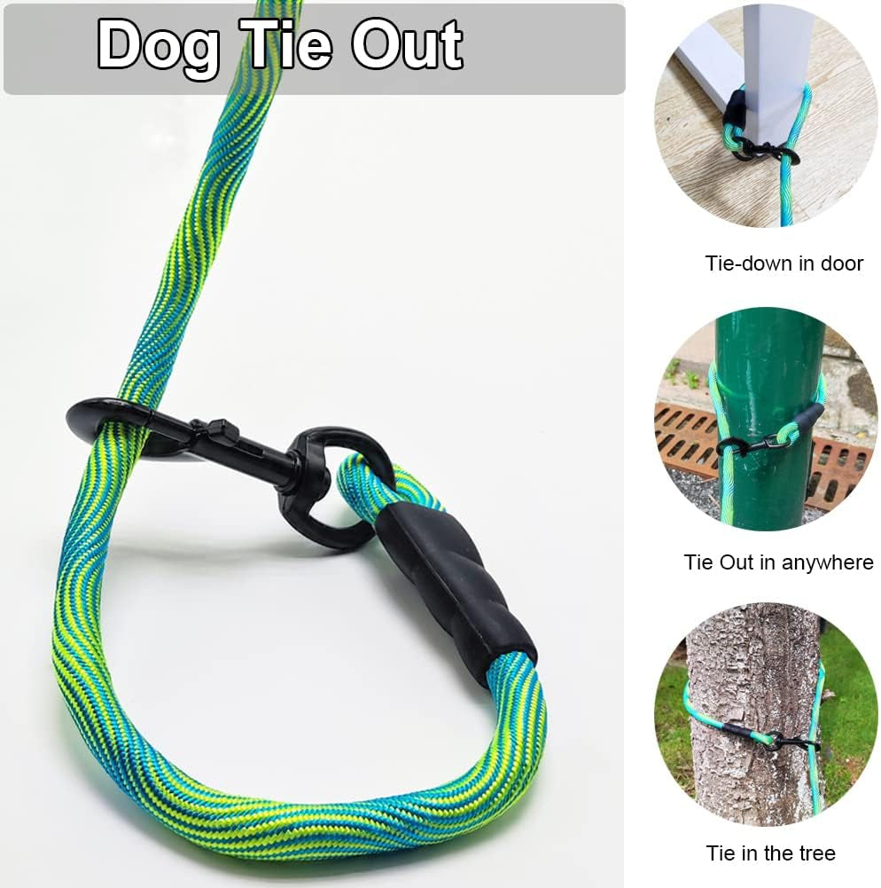 Heavy-Duty 50Ft Dog Tie Out Rope - Perfect for Training, Playing, and Camping with Large & Medium Dogs (Green)