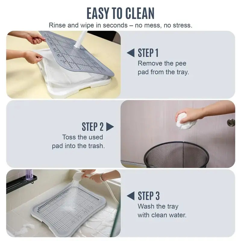 Ultimate Indoor Dog Potty Solution - Puppy Pad Holder with Splash Wall & Center Post for Easy Training