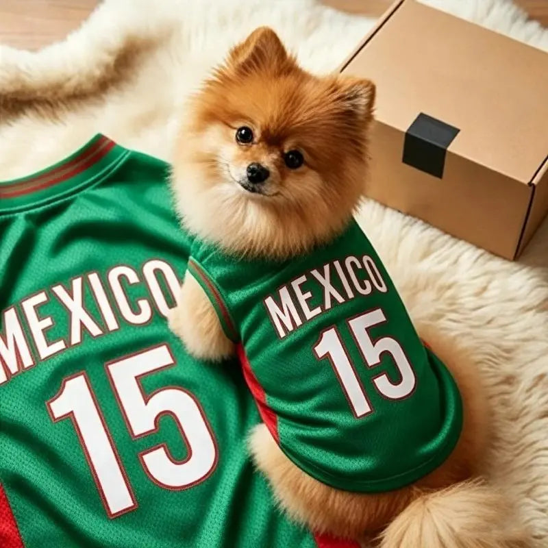 Mexico 15 Pet Jersey Shirt - Stylish & Breathable Sports Vest for Small Dogs & Cats, Perfect for Daily Wear, Outdoor Adventures, and Special Occasions