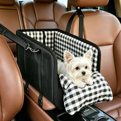 Ultimate Center Console Dog Car Seat - Cozy & Secure Booster for Small Pets, Perfect for Travel Anxiety Relief!