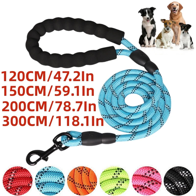 Durable Soft Handle Dog Leashes - Available in 120/150/200/300CM for All Breeds