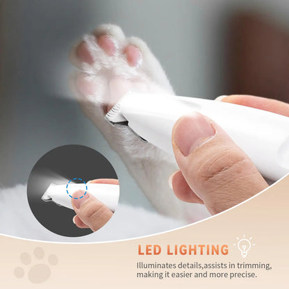 Ultimate Pet Precision Hair Trimmer Kit - Rechargeable Dog & Cat Grooming Clippers with LED Light, Dual-Speed Motor, Waterproof & Ultra Low Noise Design for Stress-Free Grooming