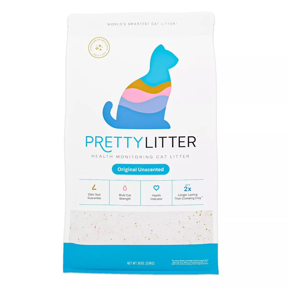 Transform Your Cat's Litter Box Experience with PrettyLitter Silica Cat Litter - 8 lb of Unscented, Lightweight Odor Control