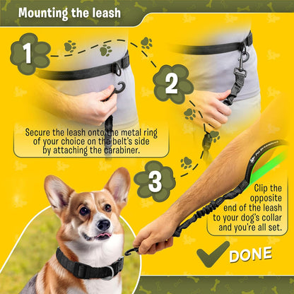 Ultimate Hands-Free Dog Leash: Comfort & Freedom for Active Medium Dogs - Premium Quality Waist Belt for Running, Walking, & Hiking!