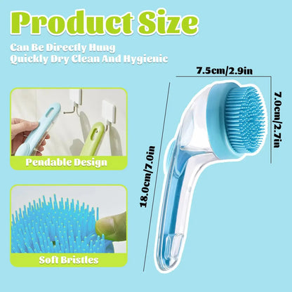 2-in-1 Pet Bath Brush with Shampoo Dispenser - Perfect for Long & Short Haired Dogs and Cats!