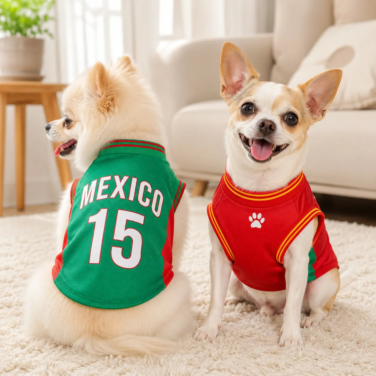 Mexico 15 Pet Jersey Shirt - Stylish & Breathable Sports Vest for Small Dogs & Cats, Perfect for Daily Wear, Outdoor Adventures, and Special Occasions