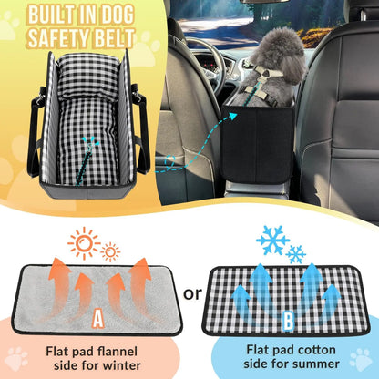 Ultimate Center Console Dog Car Seat - Cozy & Secure Booster for Small Pets, Perfect for Travel Anxiety Relief!