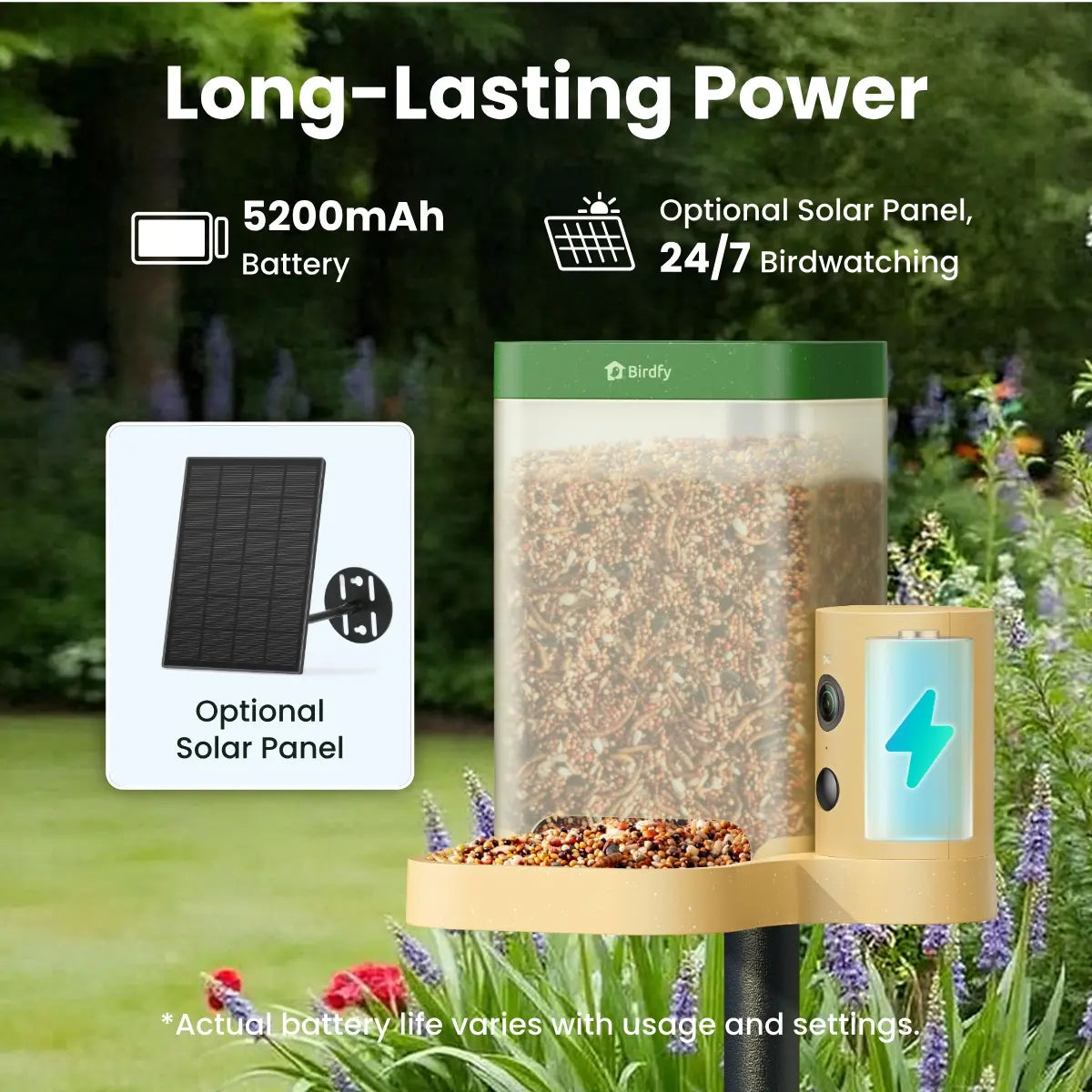 Birdfy Smart Bird Feeder with Camera - AI Recognition, Dual Night Vision, Waterproof Design for Bird Lovers