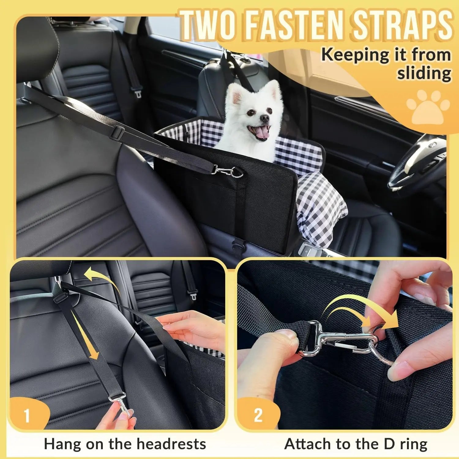 Ultimate Center Console Dog Car Seat - Cozy & Secure Booster for Small Pets, Perfect for Travel Anxiety Relief!