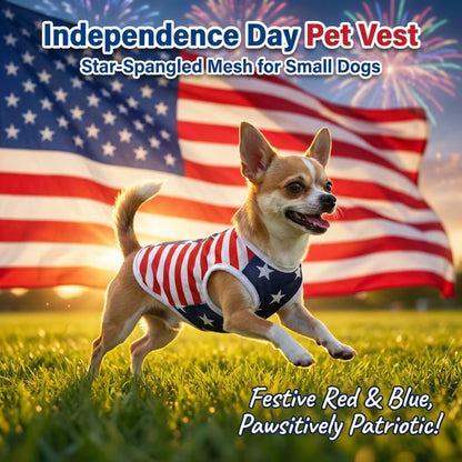 Stylish American Flag Dog Vest - Breathable Summer Costume for Small Dogs - Perfect for Independence Day Celebrations!