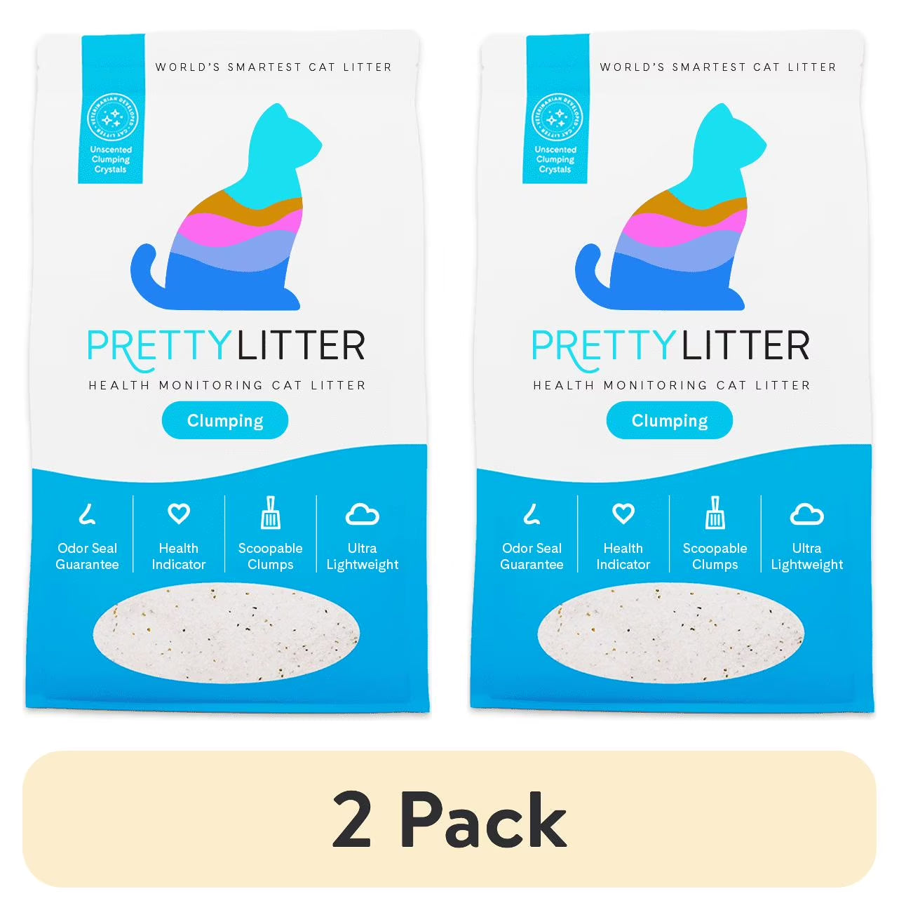 Ultimate Health Monitoring Unscented Clumping Cat Litter - 2 Convenient 10 lb Bags for Odor Control and Peace of Mind
