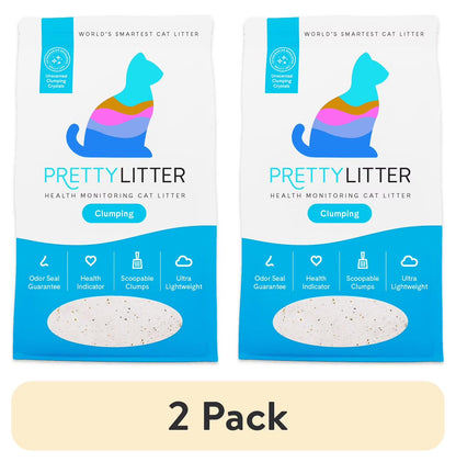 Ultimate Health Monitoring Unscented Clumping Cat Litter - 2 Convenient 10 lb Bags for Odor Control and Peace of Mind