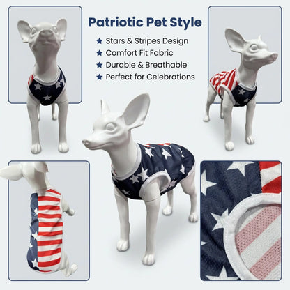 Stylish American Flag Dog Vest - Breathable Summer Costume for Small Dogs - Perfect for Independence Day Celebrations!