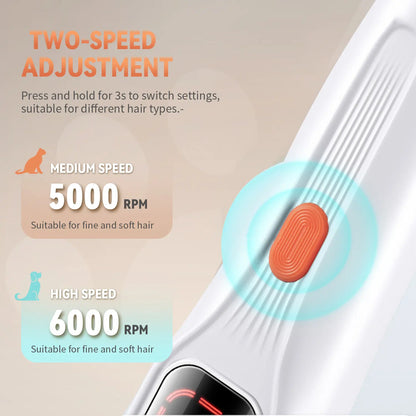 Ultimate Pet Precision Hair Trimmer Kit - Rechargeable Dog & Cat Grooming Clippers with LED Light, Dual-Speed Motor, Waterproof & Ultra Low Noise Design for Stress-Free Grooming