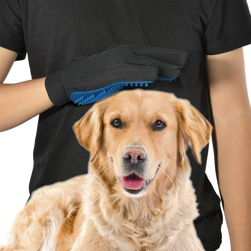 Transform Your Pet Grooming Routine with Our 2-in-1 Blue Pet Grooming Gloves - Ideal for Dogs and Cats!
