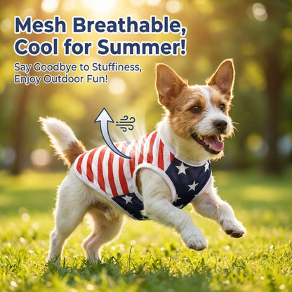 Stylish American Flag Dog Vest - Breathable Summer Costume for Small Dogs - Perfect for Independence Day Celebrations!