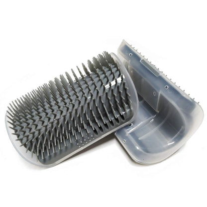 Softer Self Groomer 2-Pack with Catnip - Wall Corner Massage Comb & Scratcher for Cats and Dogs (Gray)