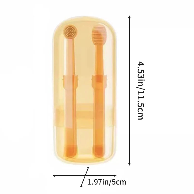 2-Pack Soft Silicone Pet Toothbrush & Tongue Scraper - Multi-Angle Oral Care for Dogs and Cats