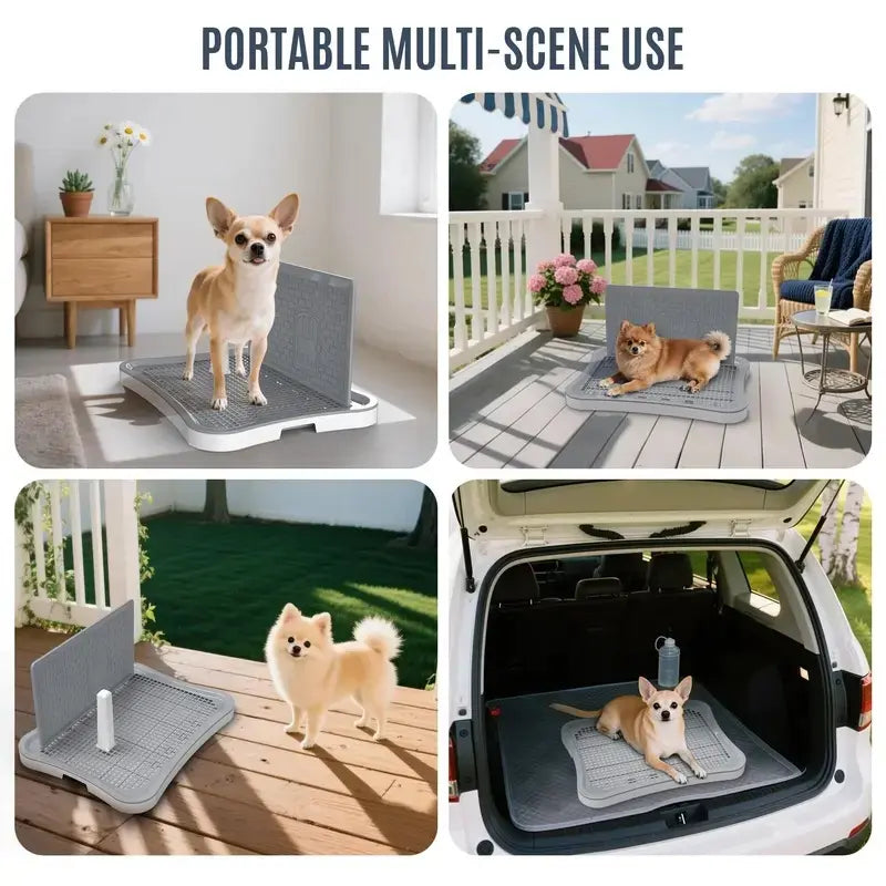 Ultimate Indoor Dog Potty Solution - Puppy Pad Holder with Splash Wall & Center Post for Easy Training