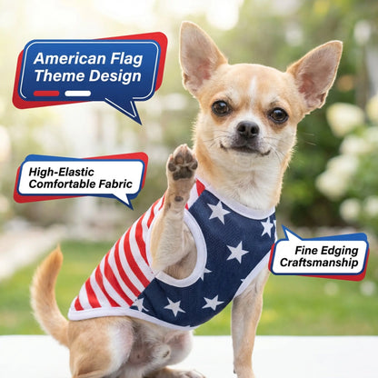 Stylish American Flag Dog Vest - Breathable Summer Costume for Small Dogs - Perfect for Independence Day Celebrations!
