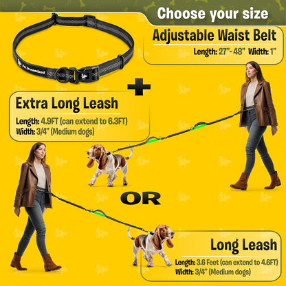 Ultimate Hands-Free Dog Leash: Comfort & Freedom for Active Medium Dogs - Premium Quality Waist Belt for Running, Walking, & Hiking!