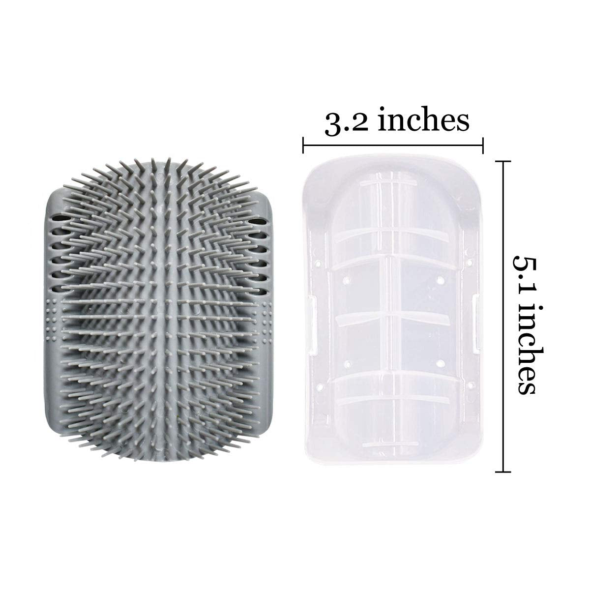 Softer Self Groomer 2-Pack with Catnip - Wall Corner Massage Comb & Scratcher for Cats and Dogs (Gray)