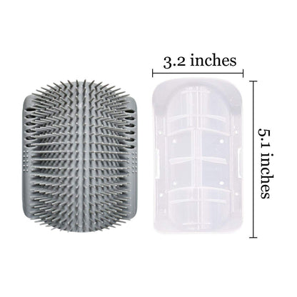 Softer Self Groomer 2-Pack with Catnip - Wall Corner Massage Comb & Scratcher for Cats and Dogs (Gray)