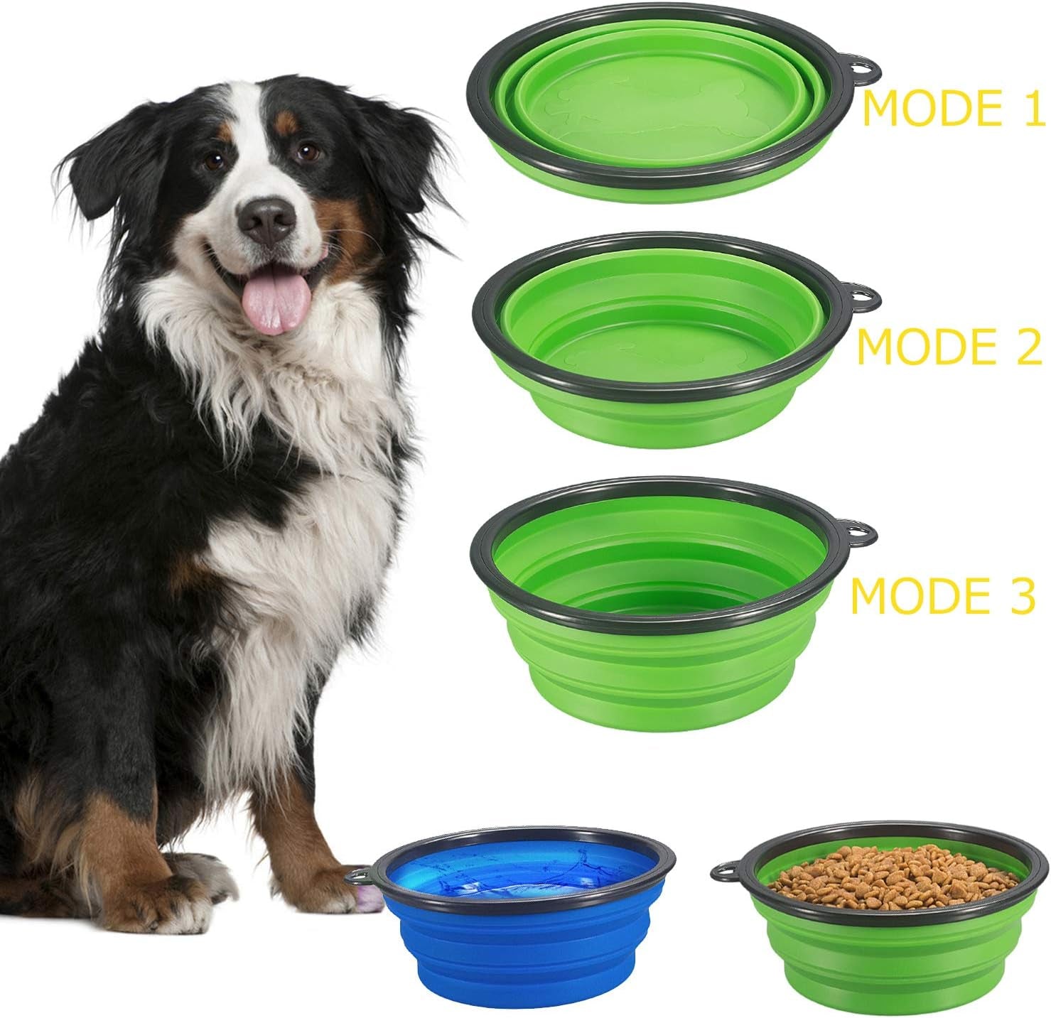 Ultimate Collapsible Dog Bowl 2-Pack - Travel-Friendly Foldable Pet Food & Water Dishes in Vibrant Blue & Green