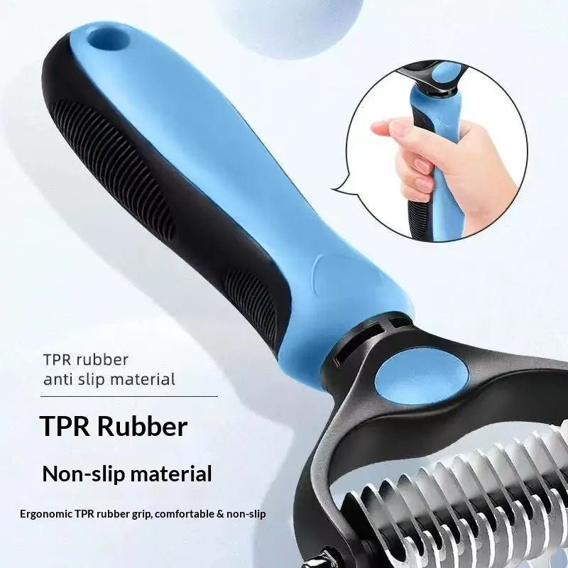 Ultimate Pet Dematting Undercoat Rake for Long-Haired Dogs & Cats - Double-Sided Deshedding Brush for Pain-Free Grooming & Reduced Shedding!