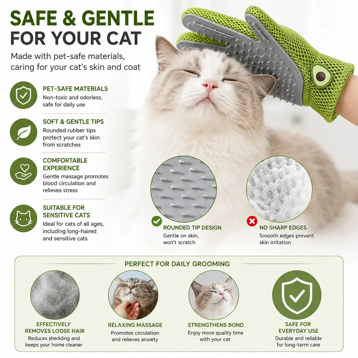 Transform Grooming Time into Bonding Moments with Our Pet Grooming Glove - Soft Silicone Brush for Cats & Dogs, Effortlessly Deshed and Pamper Your Furry Friends!