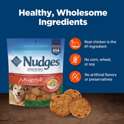 Nudges Homestyle Natural Dog Treats with Real Chicken – 16 Oz. Bag of Tail-Wagging Goodness!