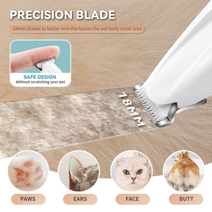 Ultimate Pet Precision Hair Trimmer Kit - Rechargeable Dog & Cat Grooming Clippers with LED Light, Dual-Speed Motor, Waterproof & Ultra Low Noise Design for Stress-Free Grooming