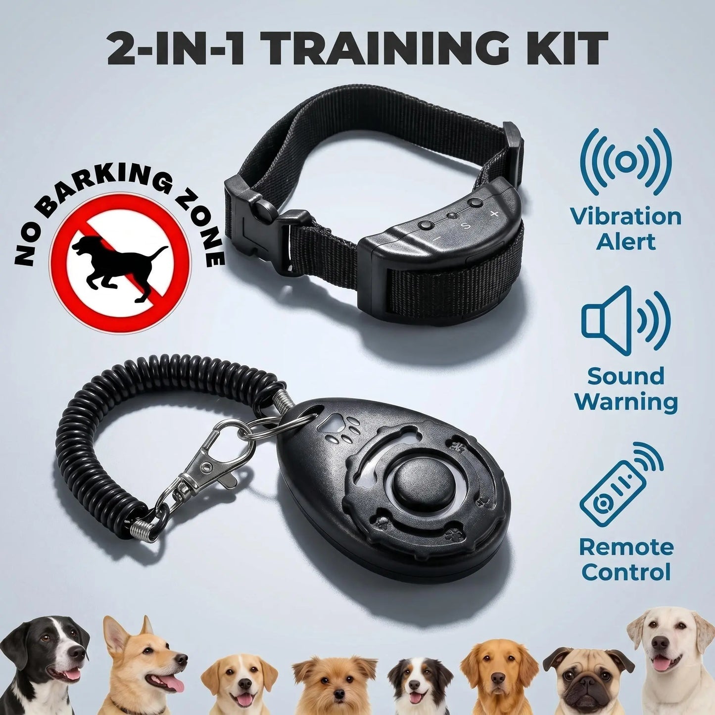 Ultimate 2-in-1 Dog Bark Collar Training Set - Gentle Remote Control Solution for Peaceful Home & Outdoor Adventures!