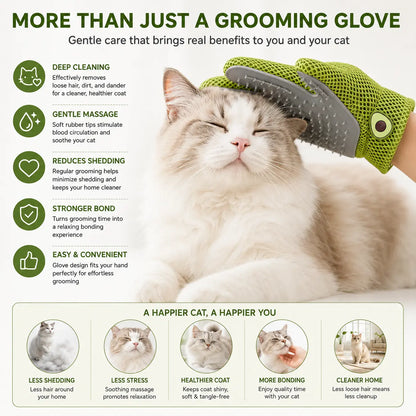 Transform Grooming Time into Bonding Moments with Our Pet Grooming Glove - Soft Silicone Brush for Cats & Dogs, Effortlessly Deshed and Pamper Your Furry Friends!