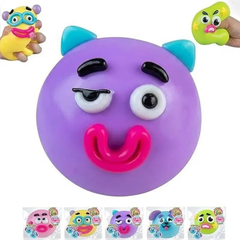 Cute Dog Face Swap Squishy - Soft, Moldable, Slow-Rise Stress Relief Fidget Toy with Interchangeable Faces for Fun Tactile Play!