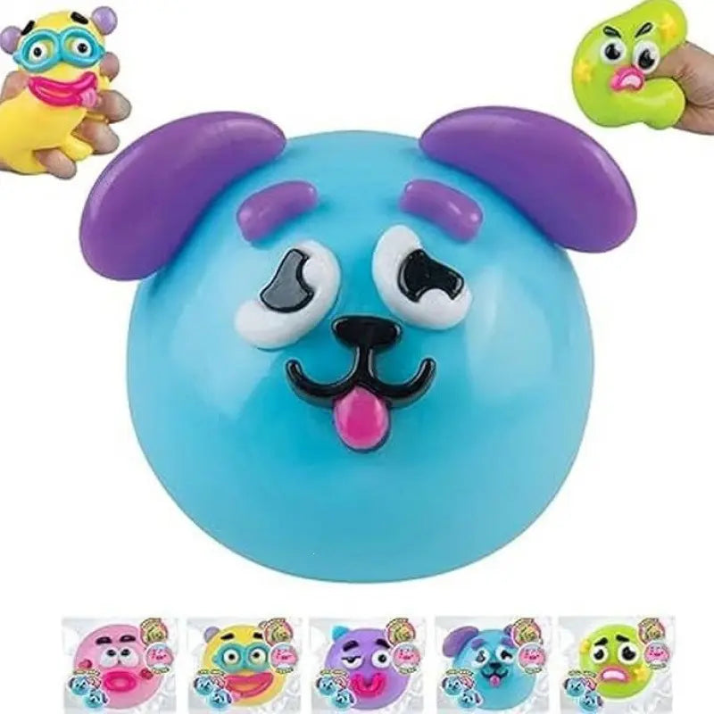 Cute Dog Face Swap Squishy - Soft, Moldable, Slow-Rise Stress Relief Fidget Toy with Interchangeable Faces for Fun Tactile Play!
