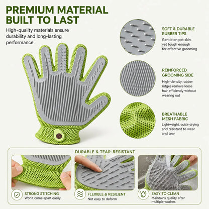 Transform Grooming Time into Bonding Moments with Our Pet Grooming Glove - Soft Silicone Brush for Cats & Dogs, Effortlessly Deshed and Pamper Your Furry Friends!