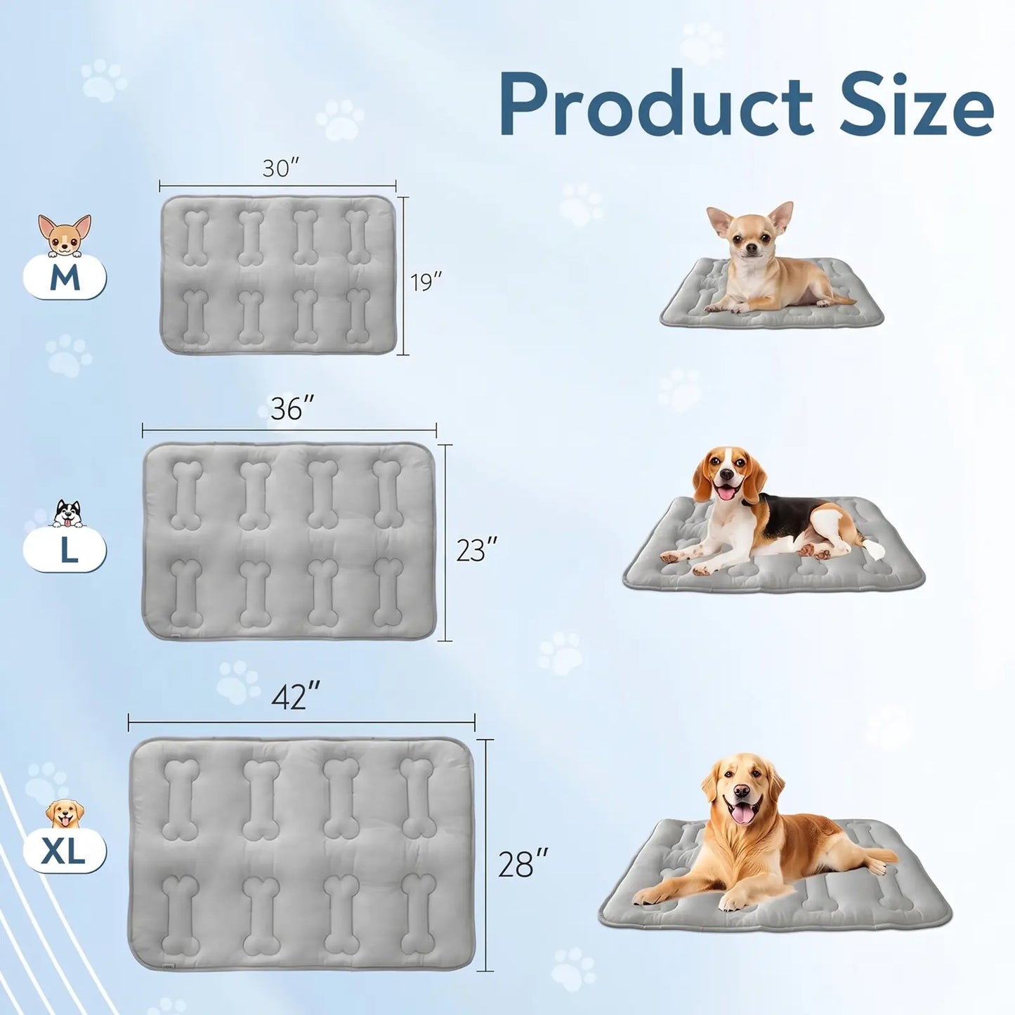 2-Pack Extra Thick Dog Cooling Mats - Durable Non-Slip Summer Pet Pads for Cats & Dogs, Lightweight & Washable for Indoor/Outdoor Use