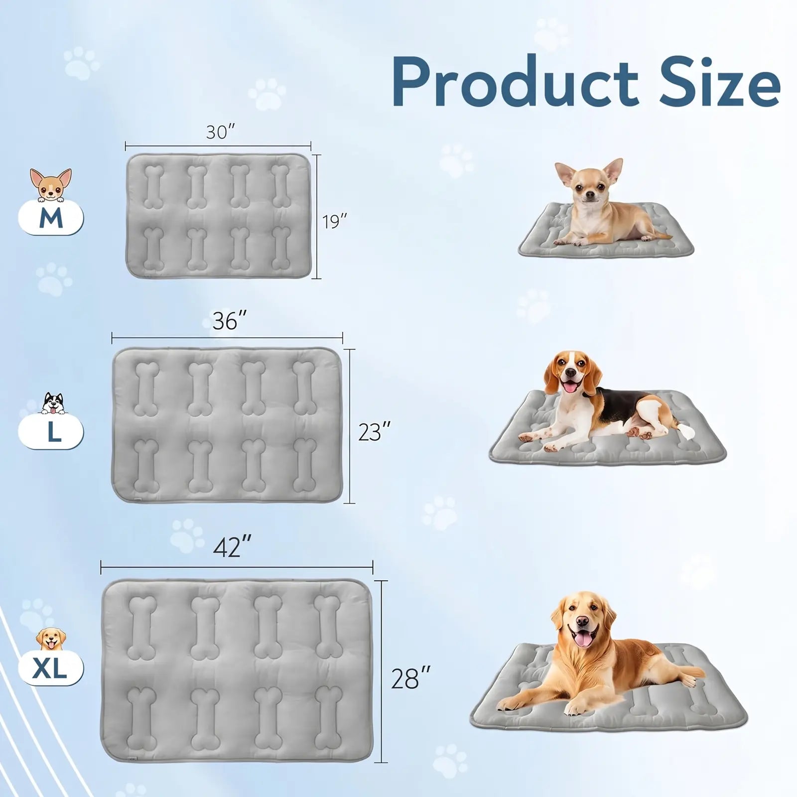 2-Pack Extra Thick Dog Cooling Mats - Durable Non-Slip Summer Pet Pads for Cats & Dogs, Lightweight & Washable for Indoor/Outdoor Use
