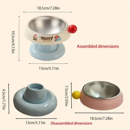 Stylish Stainless Steel Cat and Dog Bowl Feeder - Anti-Slip, Easy to Clean, and Available in 3 Vibrant Colors!