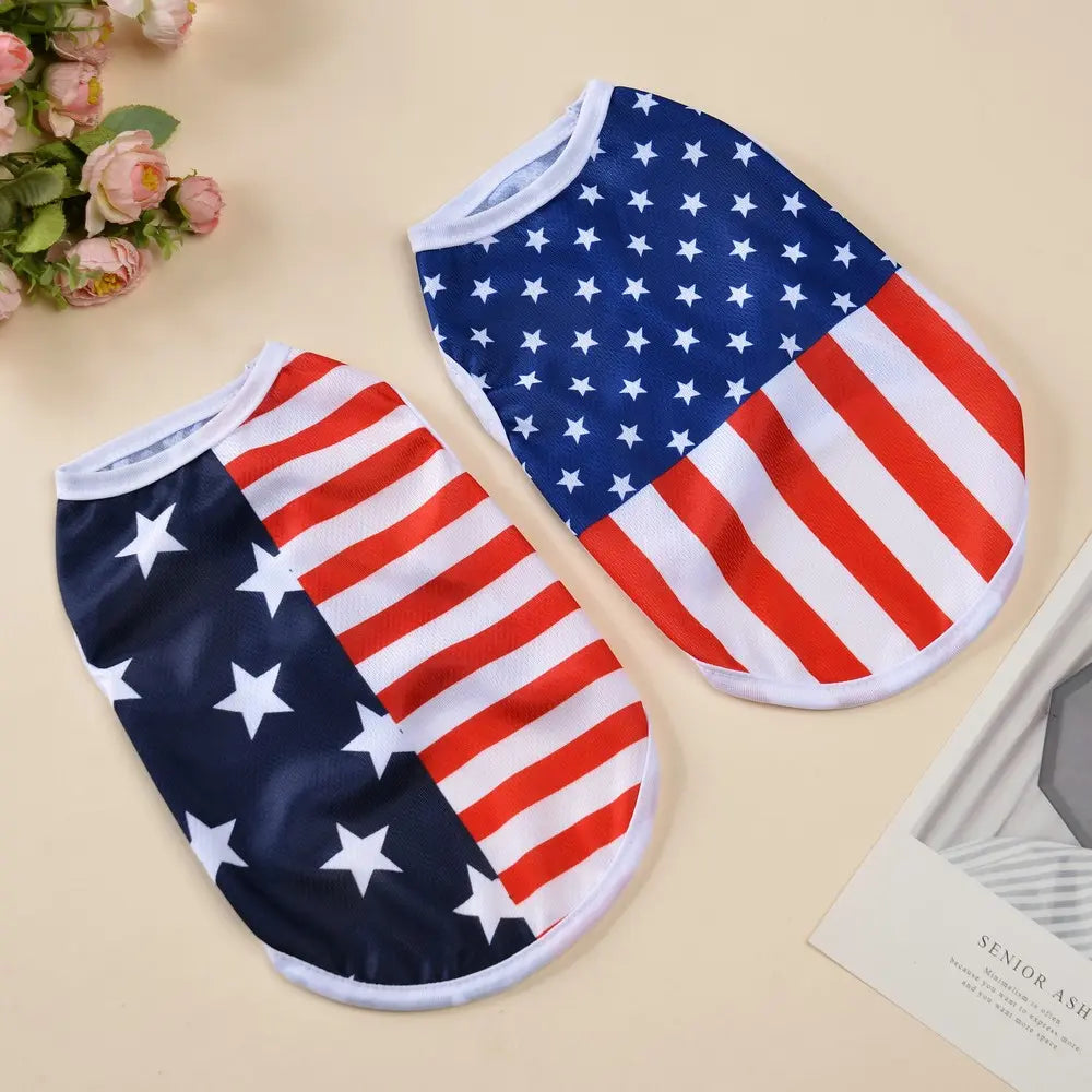 Stylish American Flag Dog Vest - Breathable Summer Costume for Small Dogs - Perfect for Independence Day Celebrations!