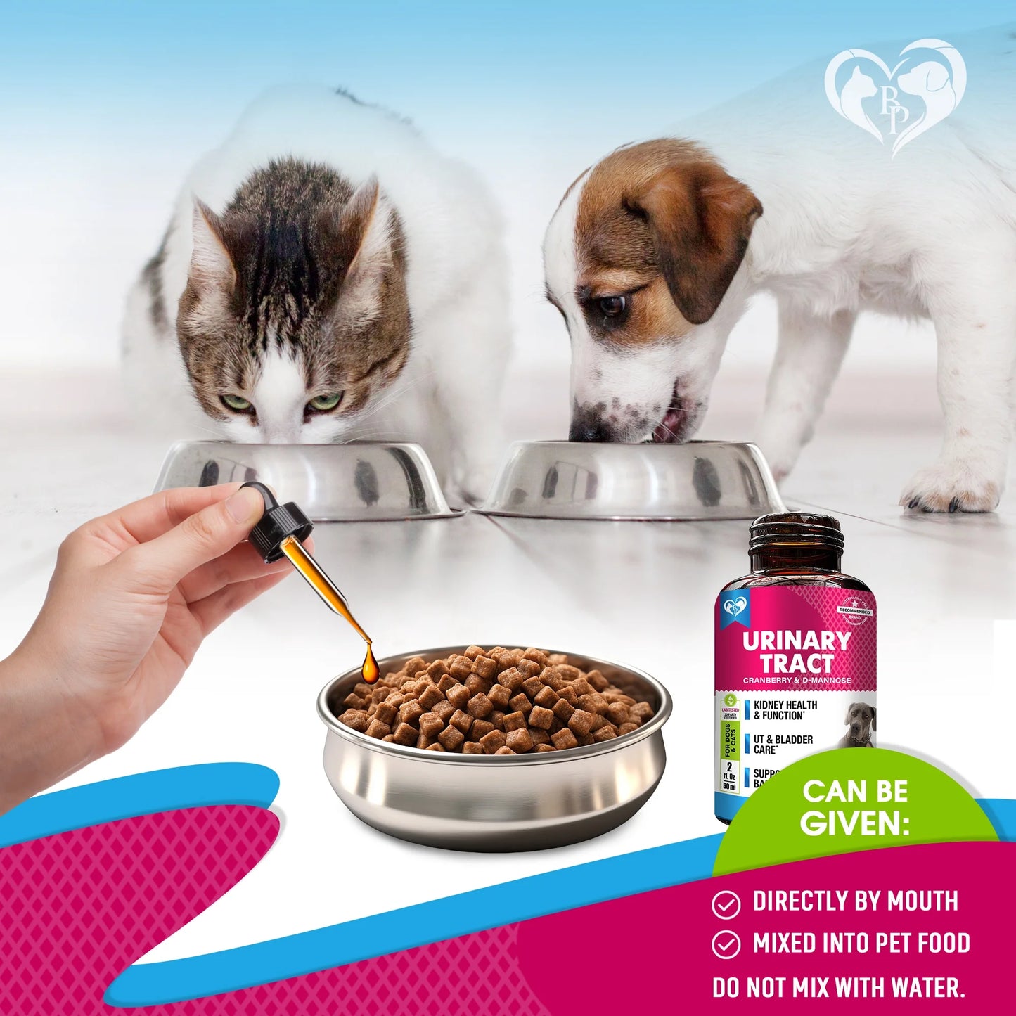 Cranberry & D-Mannose Liquid Drops for Pets - Ultimate Urinary Tract Support for Dogs & Cats, Promotes Kidney & Bladder Health for All Breeds